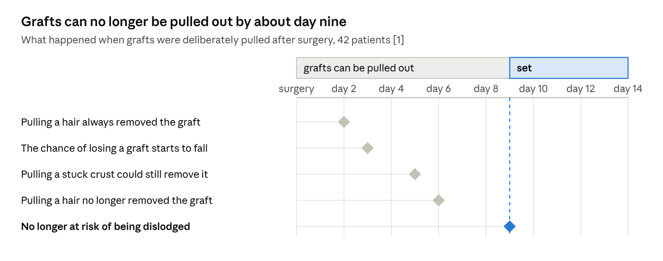 Grafts can no longer be pulled out by about day nine